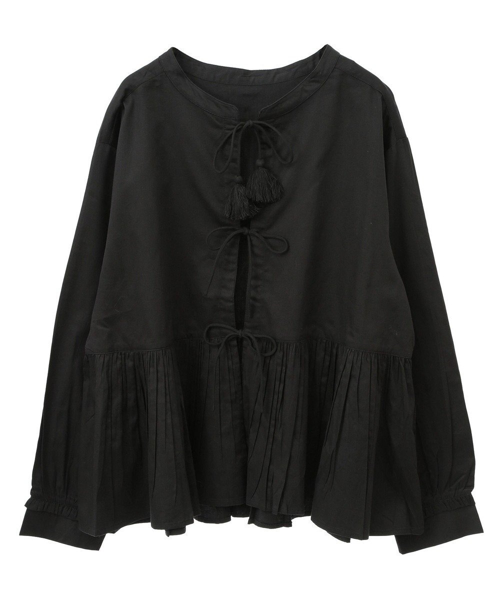 CRAFT STANDARD BOUTIQUE フリンジ紐付ペプラムブラウス 