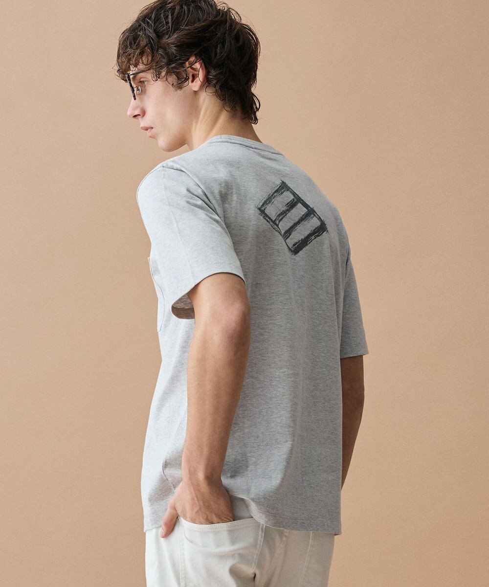 JOSEPH ABBOUD 【滑らかな肌触り】ダイヤロゴバックプリント Tシャツ 