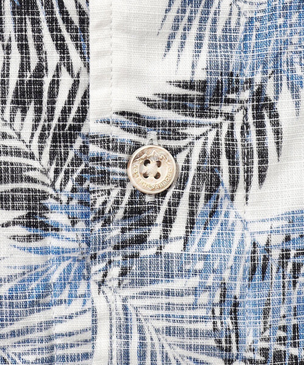 JOSEPH ABBOUD MOUNTAIN 【通気性・腰ポケット付き】ジャングルリーフプリント 半袖シャツ 