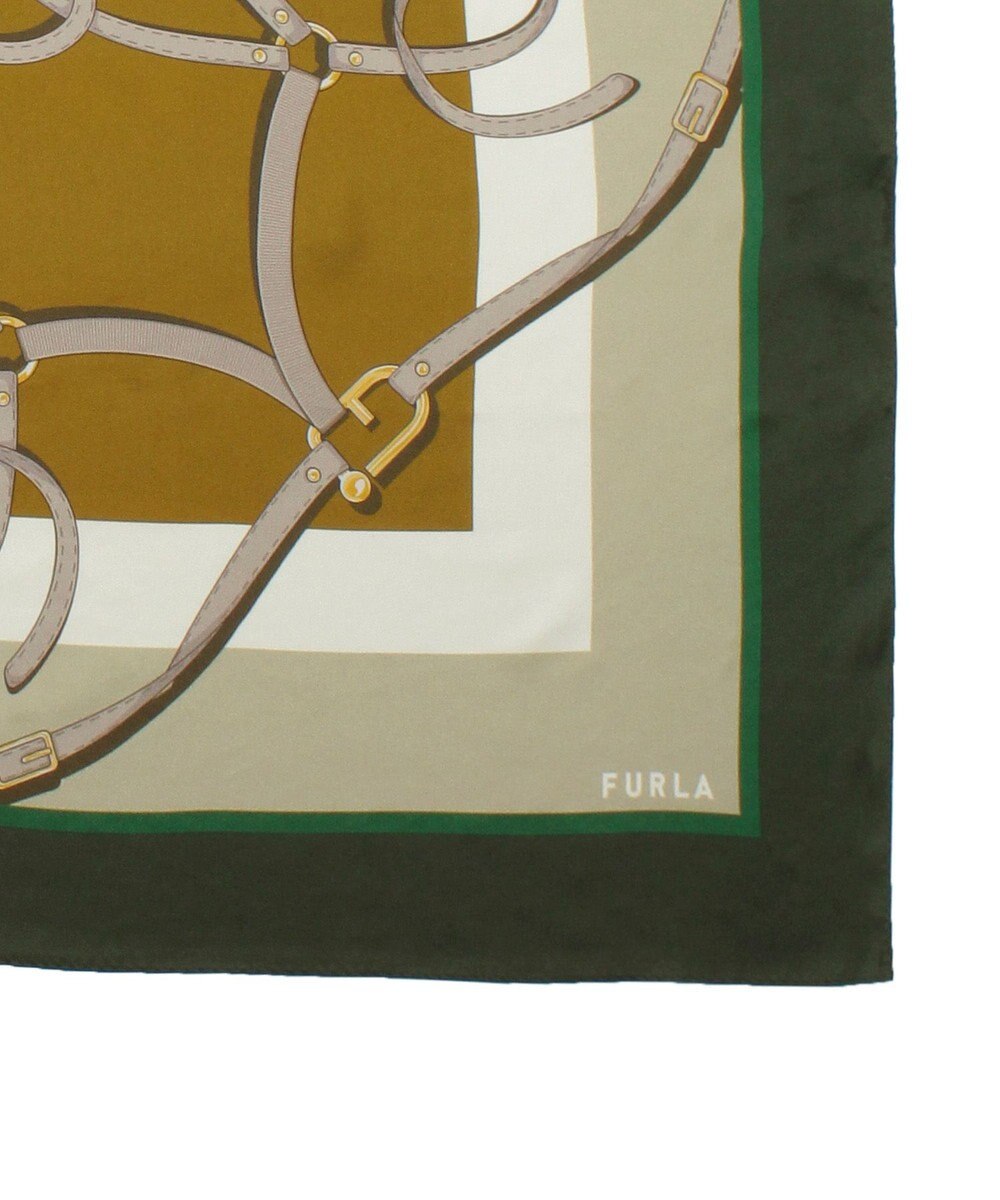 MOONBAT FURLA ビットチェーン柄シルク100%スカーフ 88×88cm 
