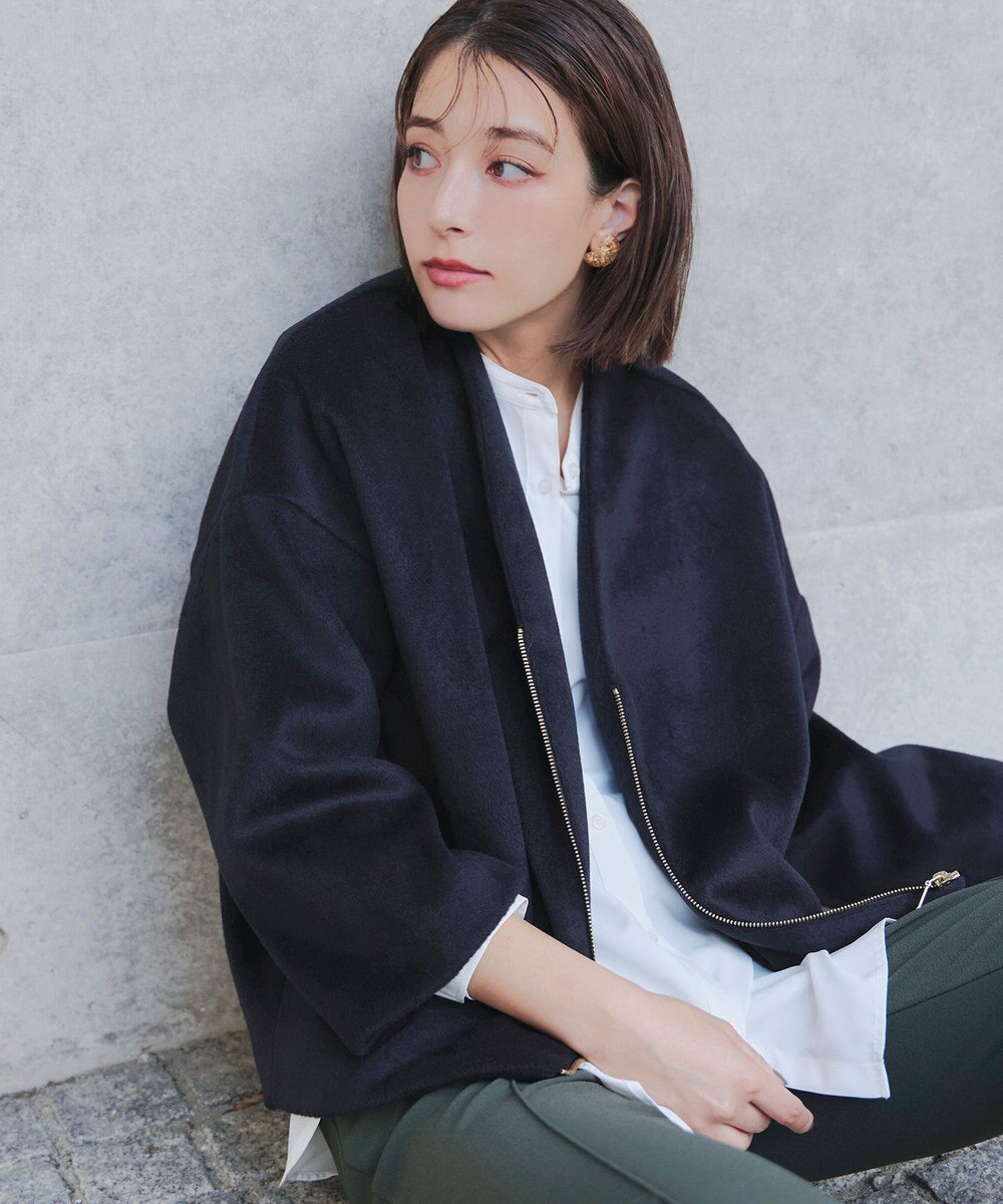 Tiaclasse モッサ風ダブルフェイスコート 