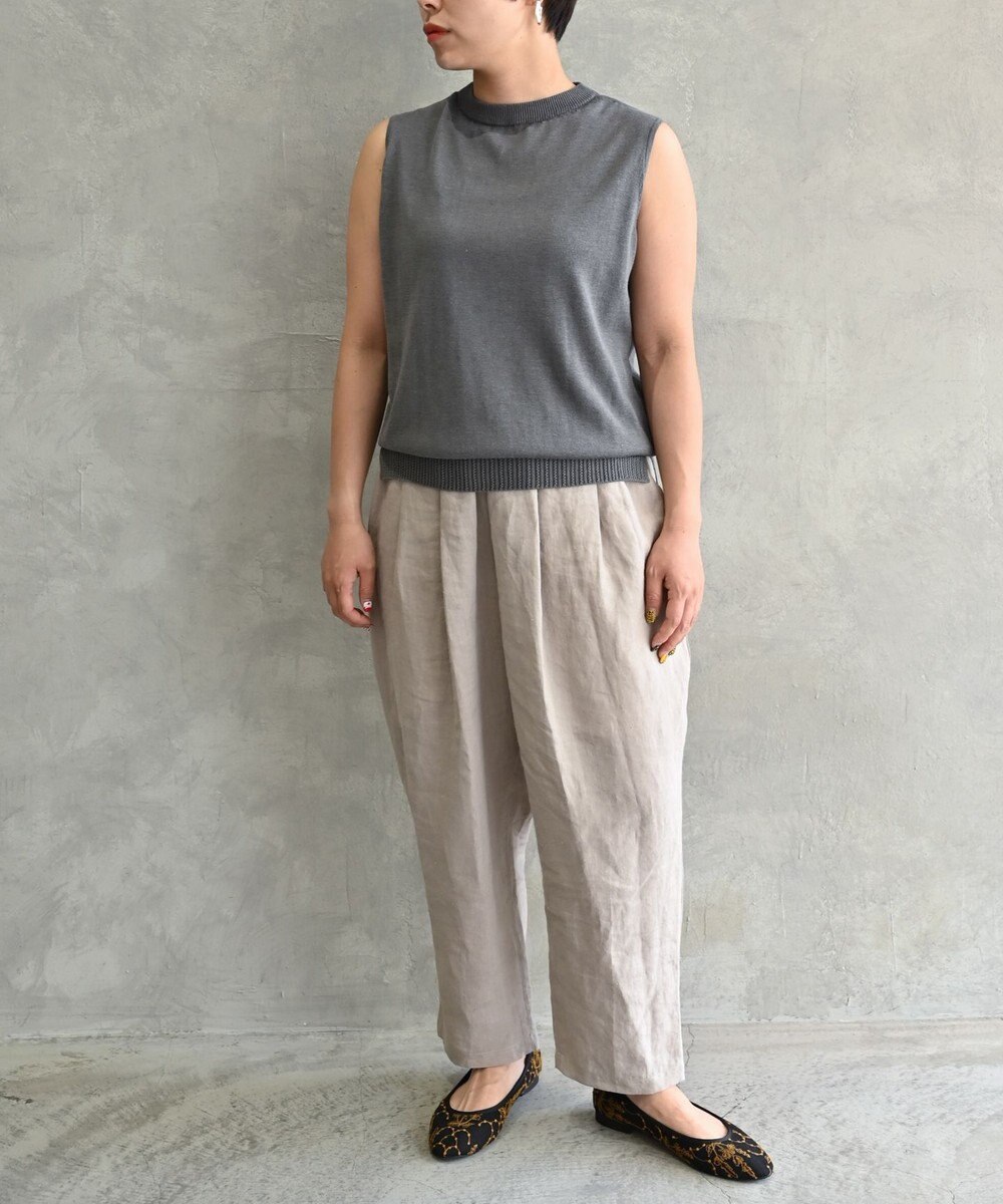 muuc 〈高品質シルク＆スーピマ超長綿〉〈洗えるニット〉ノースリーブボトルネックプルオーバー 