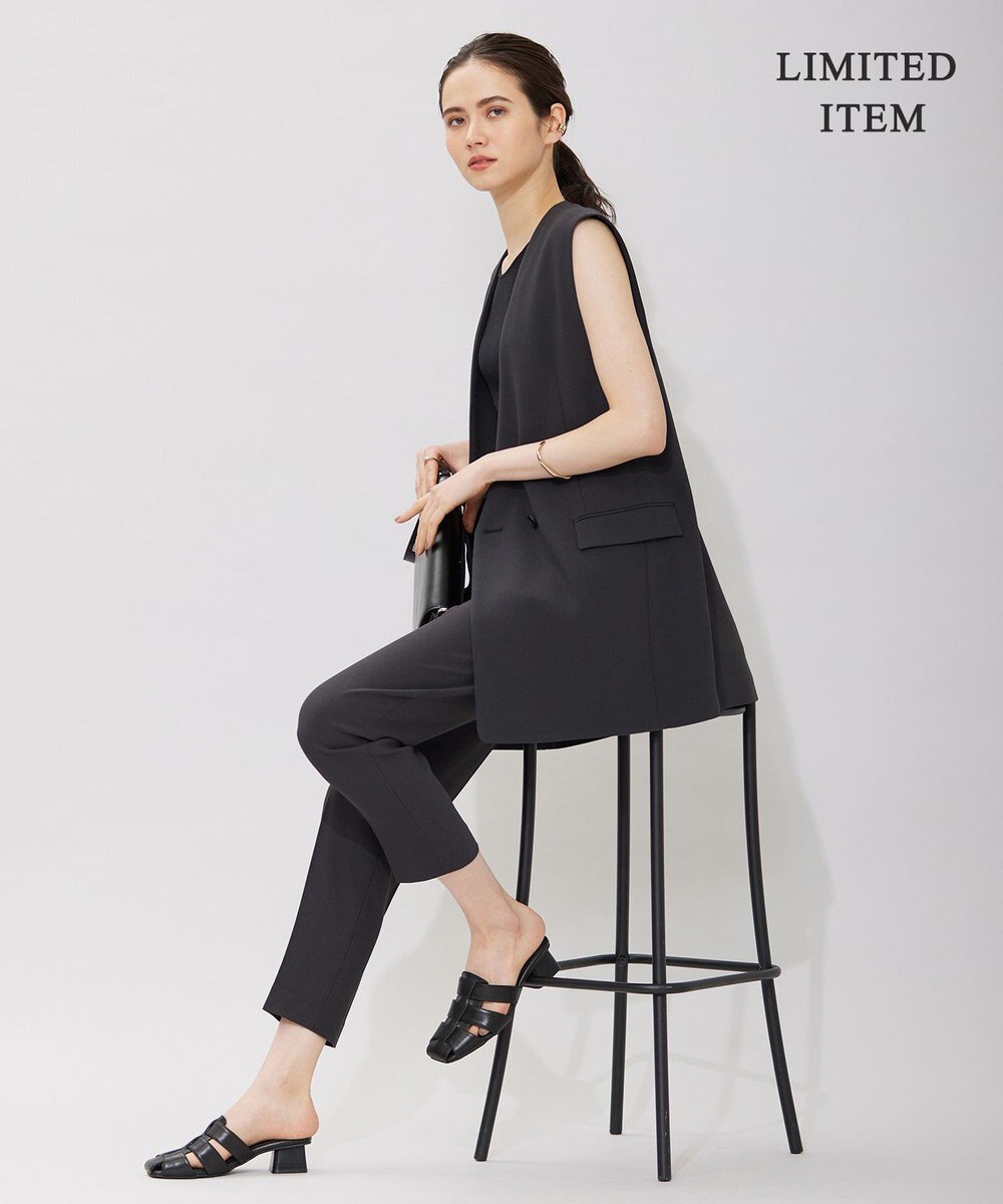 ICB 【WEB限定・洗える】BackSatinGeorgette ドロストパンツ 