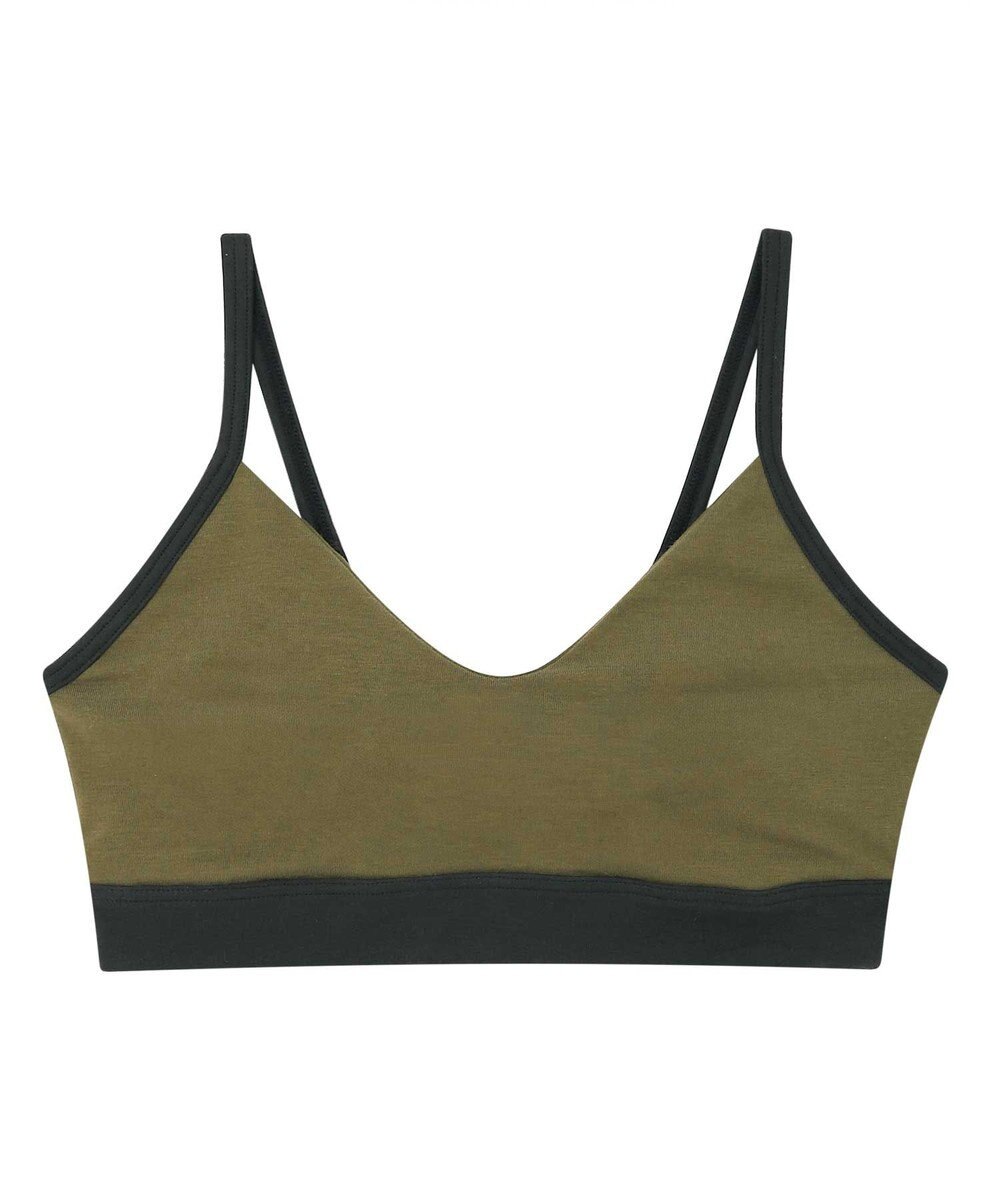 une nana cool 綿ベア天竺 カラーブロッキング ノンワイヤーブラジャー 