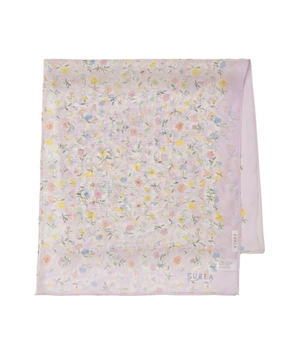 MOONBAT 【シルク100%】フルラ (FURLA) シルクシフォンロングスカーフ 小花柄 150cm×35cm 