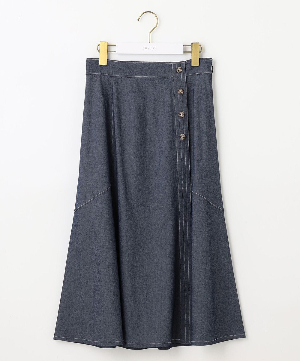 ANY SIS S 【洗える】ライトデニムライクシャンブレー スカート 