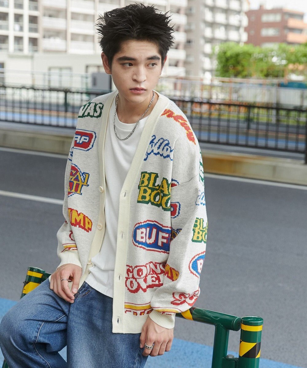 WEGO リラックスフィットパターンカーディガン 