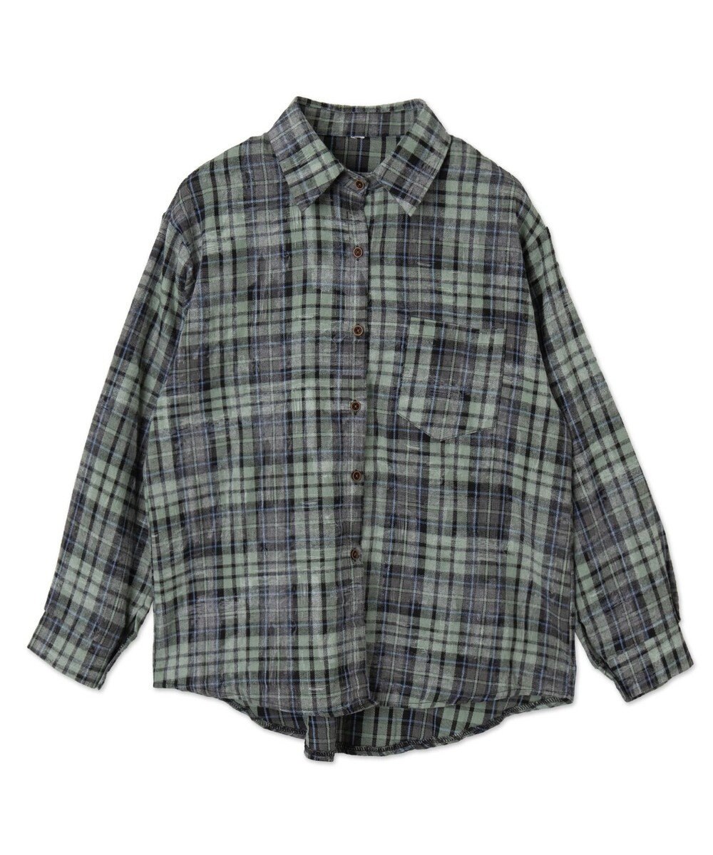 WEGO オーバーサイズチェックネルシャツ 