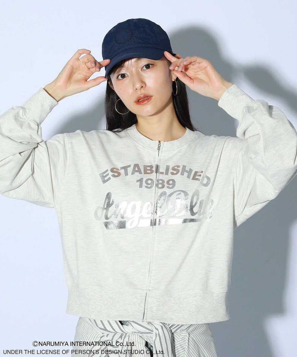 Green Parks ＡＮＧＥＬ　ＢＬＵＥ箔プリントＺＩＰカーディガン 