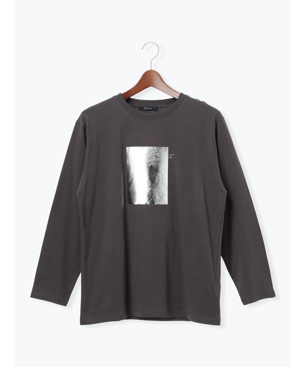 Te chichi 箔プリントロングTシャツ 