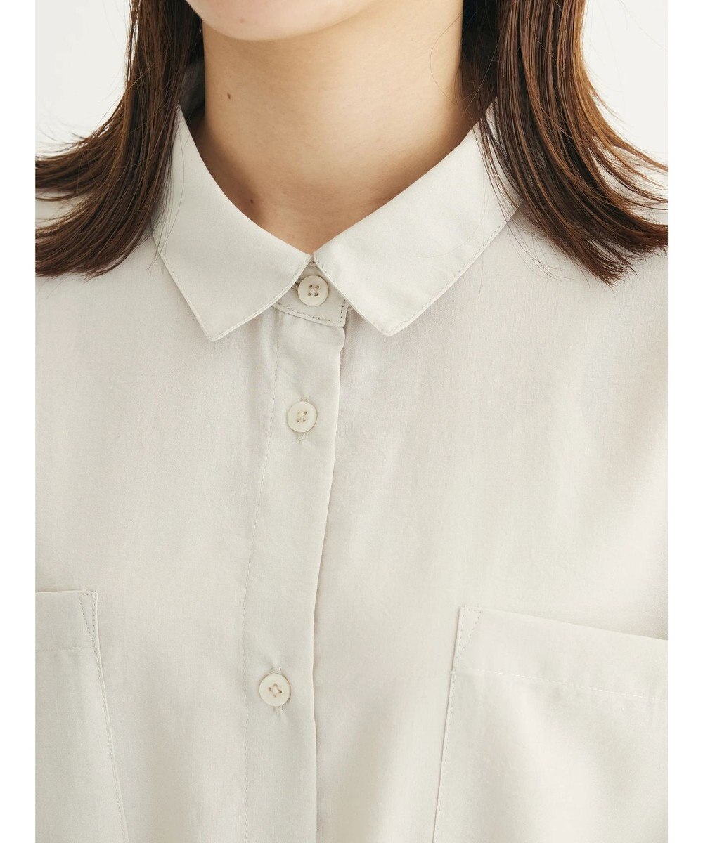 Green Parks ミディ丈ドロストシャツワンピース 