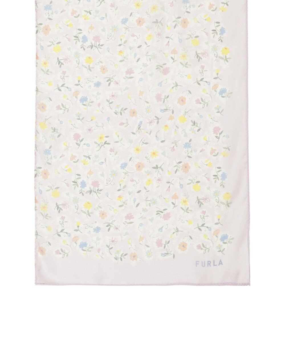 MOONBAT 【シルク100%】フルラ (FURLA) シルクシフォンロングスカーフ 小花柄 150cm×35cm 