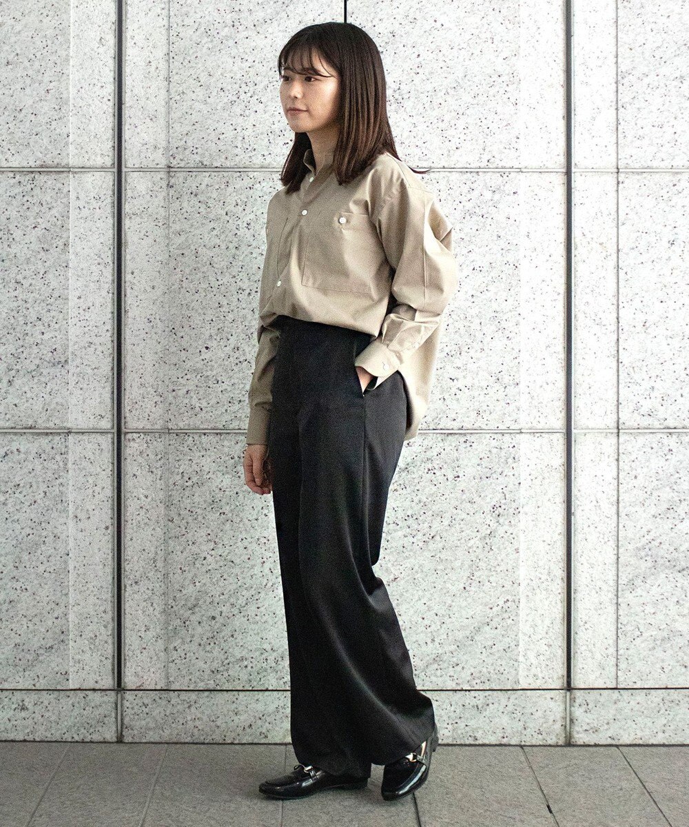 KASHIYAMA GIZA 100/2 バンドカラーシャツ 