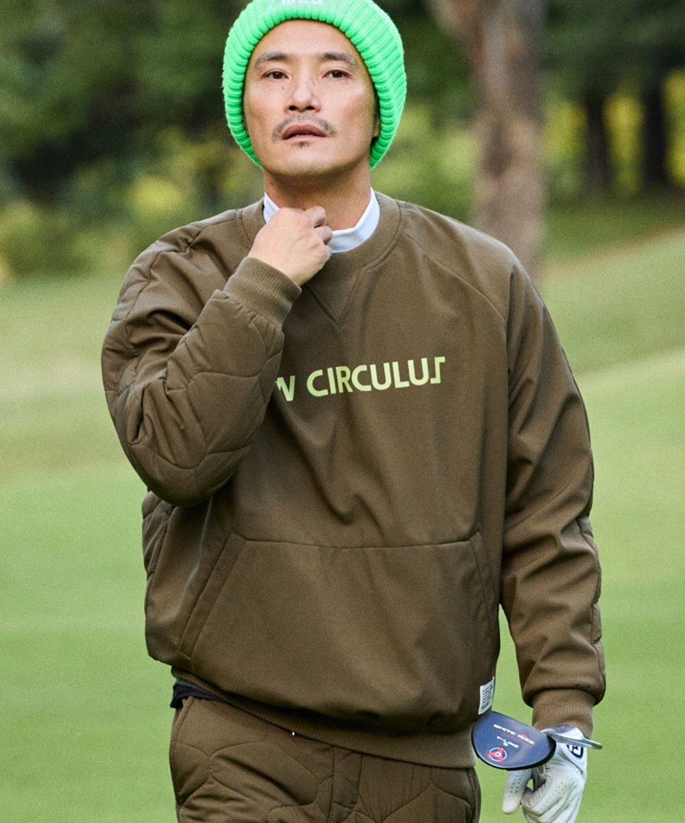 PW CIRCULUS 【3層レイヤー構造ボンディング×中綿キルティング】【MEN】中綿プルオーバー ゴルフ 