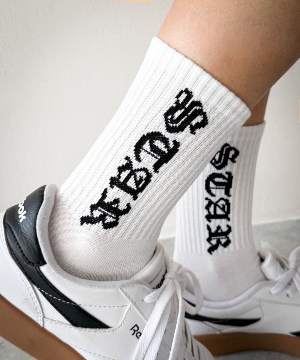 WEGO オールドイングリッシュロゴリブソックス 