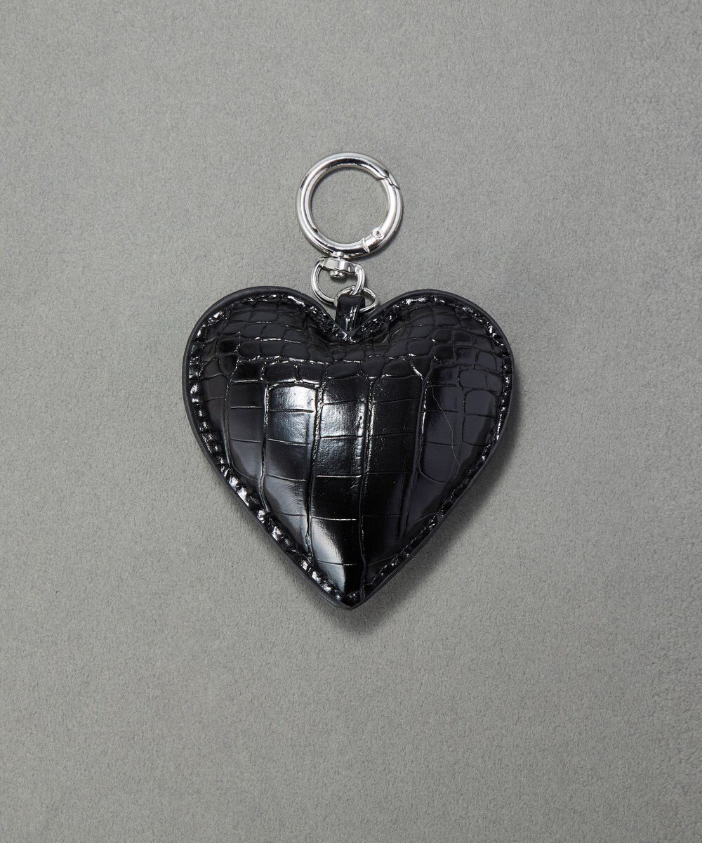 Phoebe ハートレザーバッグチャーム　ブラック 