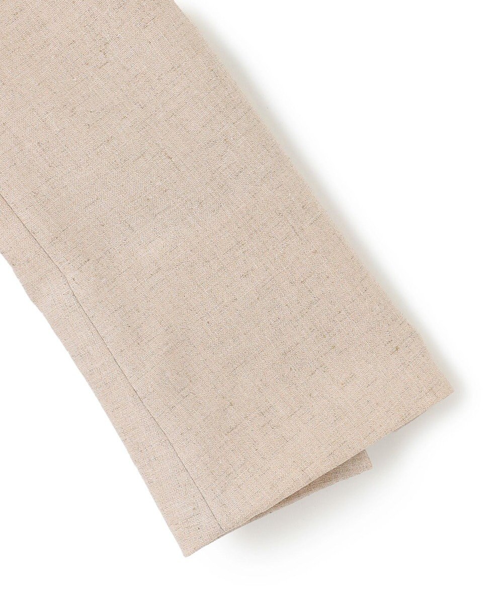 BEIGE， 【洗える】CAROLE / リネンライクノーカラーハーフ丈ジャケット 