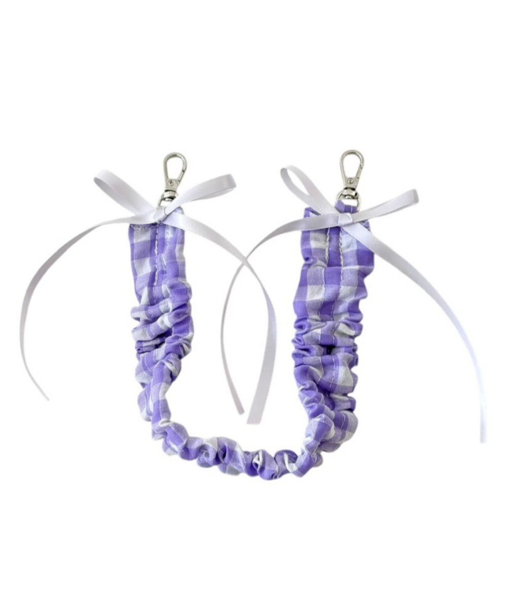 WEGO チェックリボンくしゅくしゅハンドストラップ 