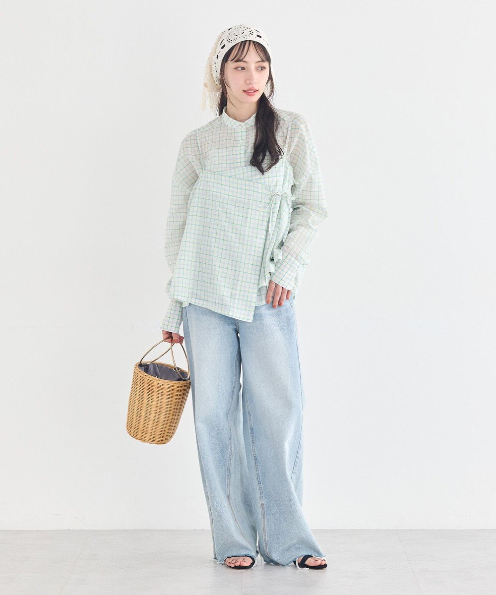 earth music&ecology 【予約】【綿100％】SET2点エプロンライクビスチェ＋シャツ 