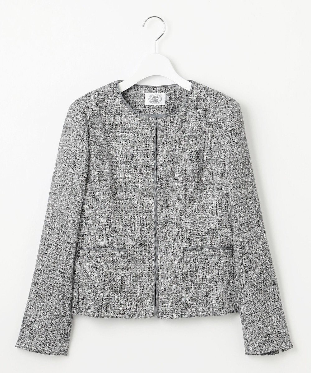 J.PRESS LADIES 【セットアップ対応】Light Tweed ノーカラー ジャケット 