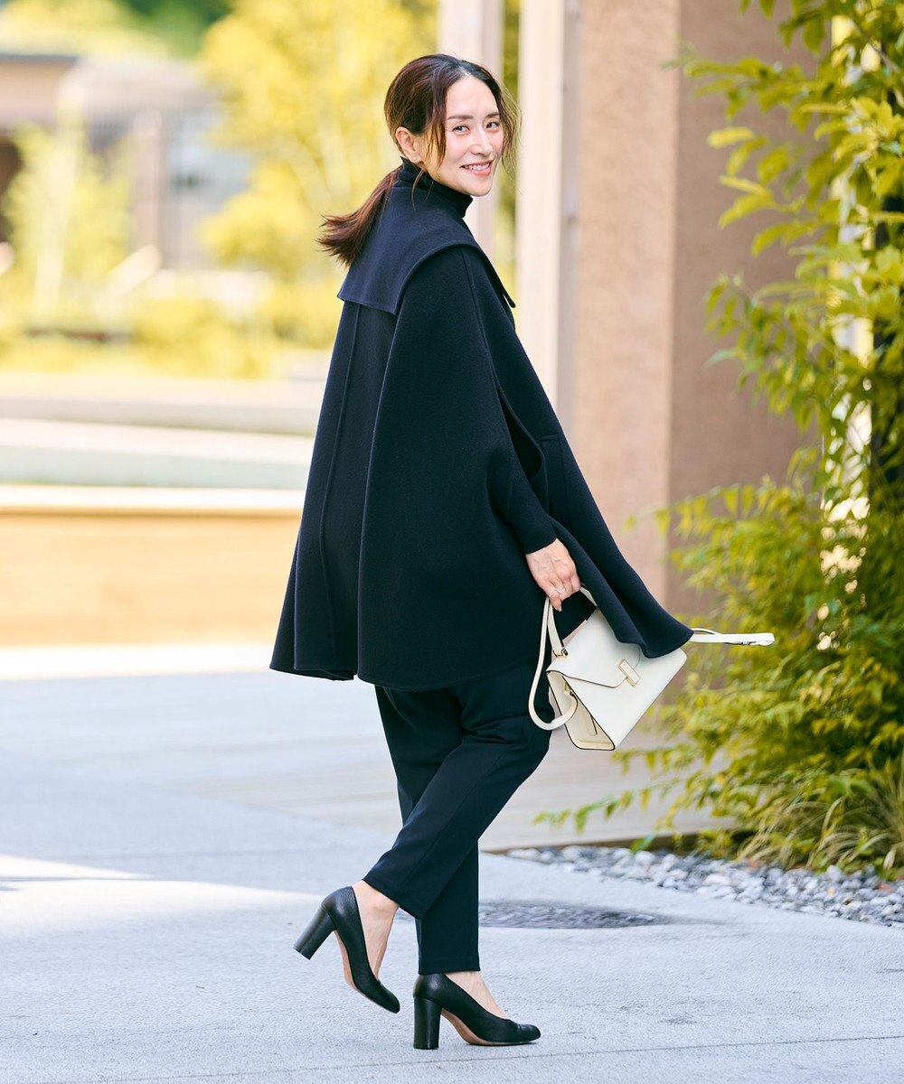 #Newans セーラーカラーダブルフェイスケープコート 