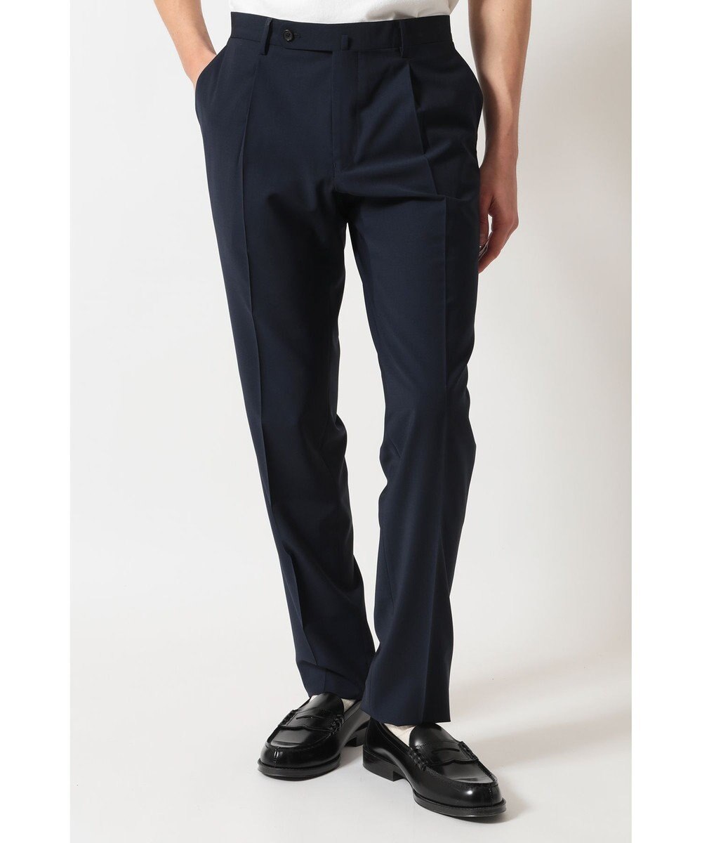 DAKS ウールブレンドストレッチテーパードスラックス 