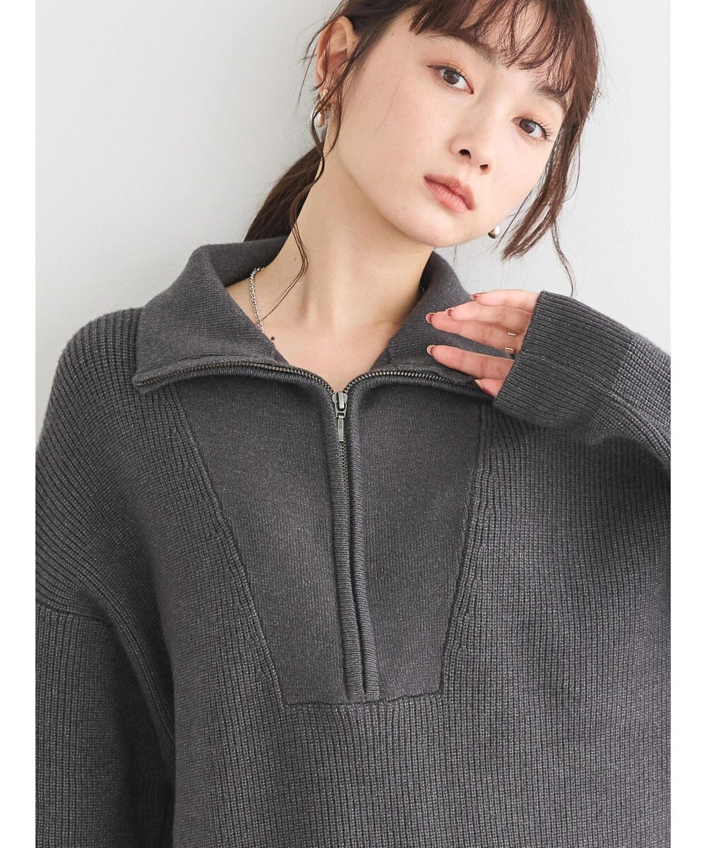 AMERICAN HOLIC バイパチハーフＺＩＰ片畦ニットプルオーバー　 