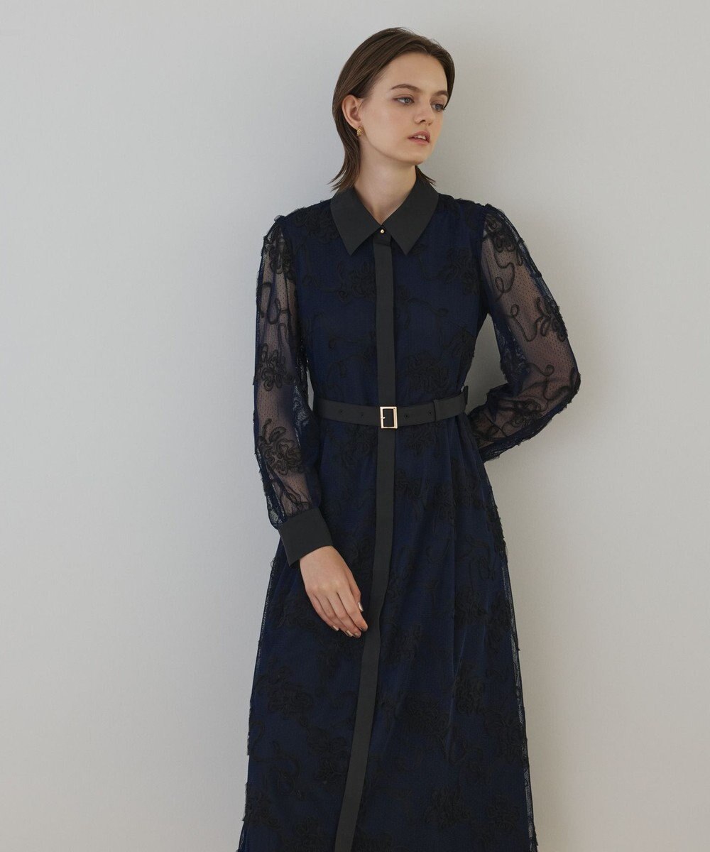 GRACE CONTINENTAL チュールコードレースワンピース 