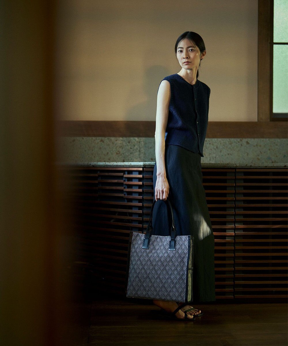 MIYABIYA  LAQUOH クロス柄ジャガードトートバッグ L 