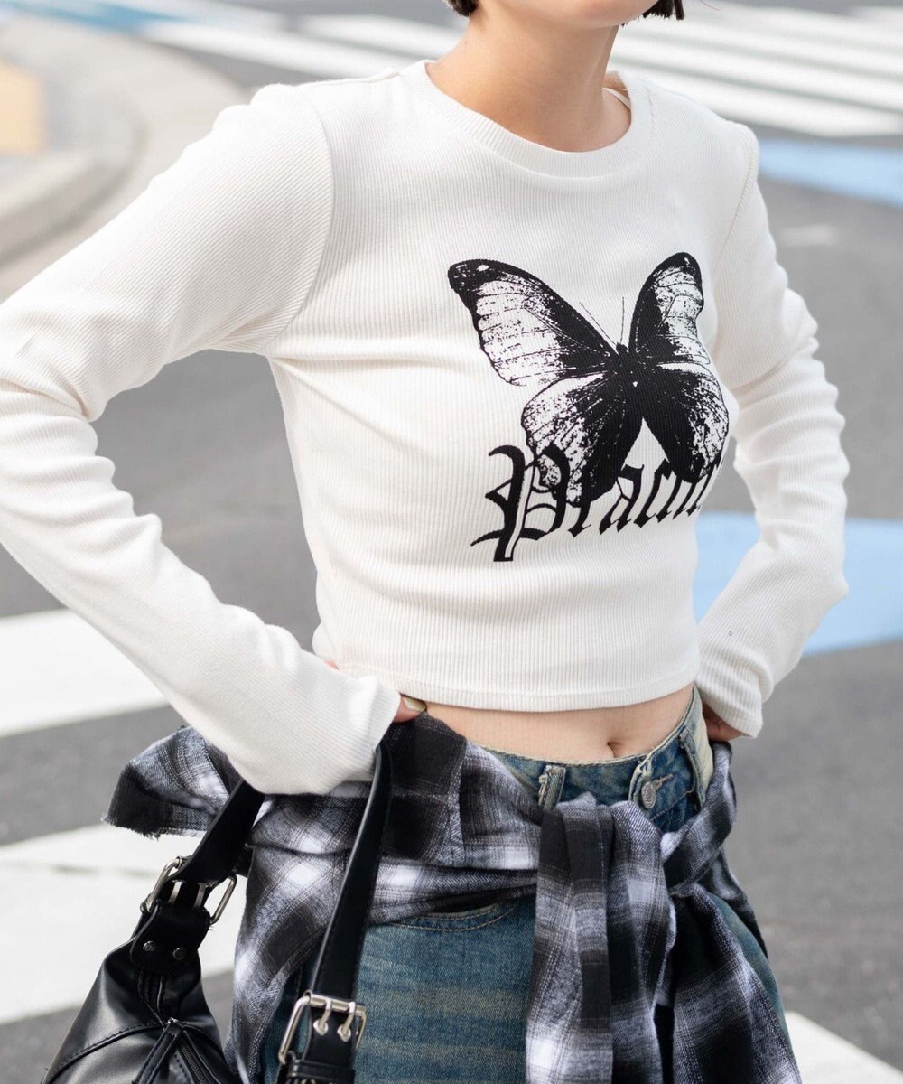 WEGO バタフライプリントロンT 