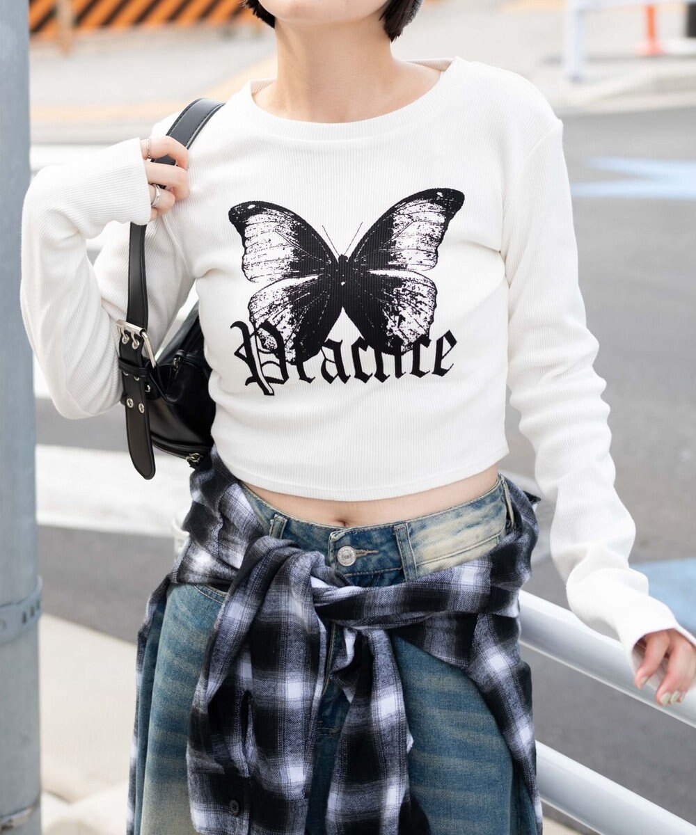 WEGO バタフライプリントロンT 