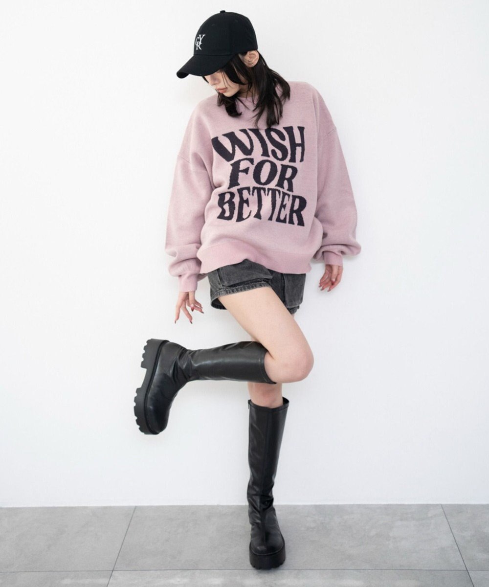 WEGO グラフィックニットプルオーバー 