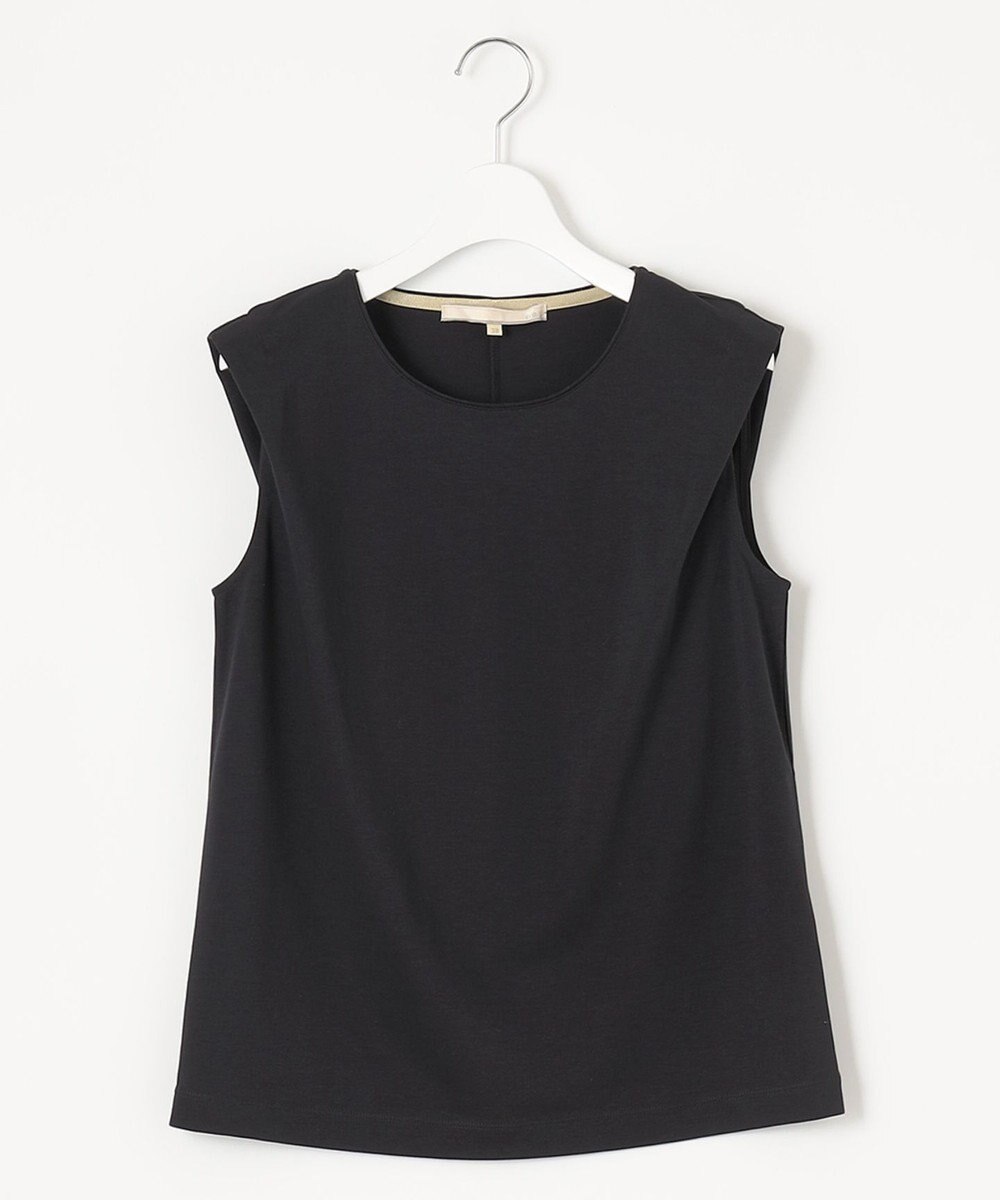 自由区 【接触冷感・洗える・XSサイズあり】ハイツイストポンチノースリーブインナー カットソー 