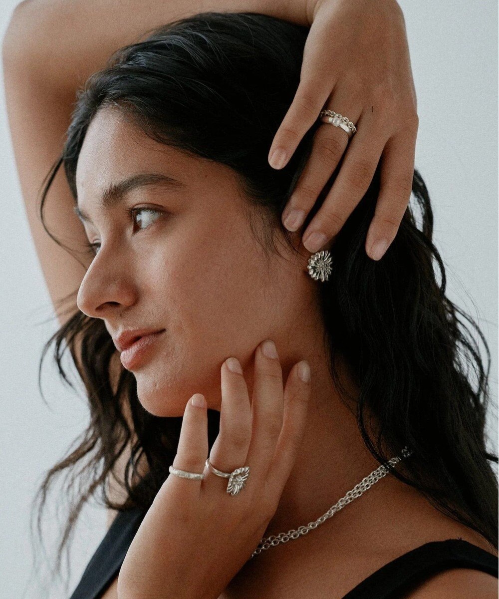 yoaa シルバー925 キクピアス 