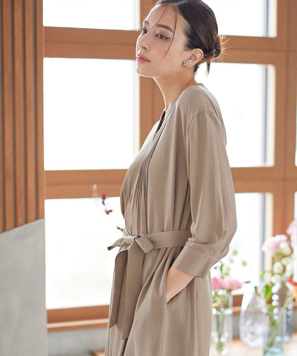 Tiaclasse L 【3way】ピンタックシャツワンピース 