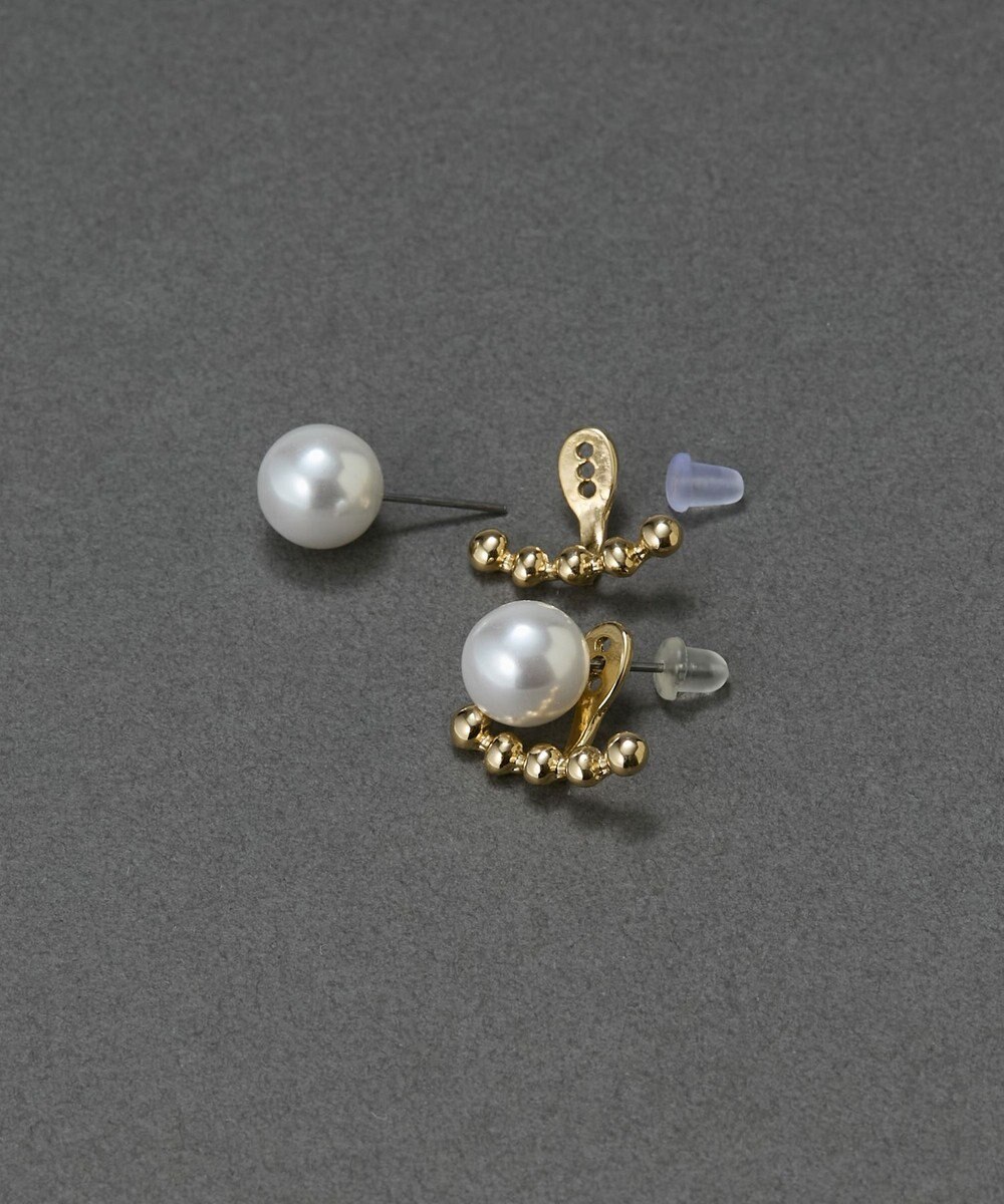 Phoebe 〈金属アレルギー対応〉2wayドロップラインパールバックキャッチピアス　ゴールド/ニッケルフリー 
