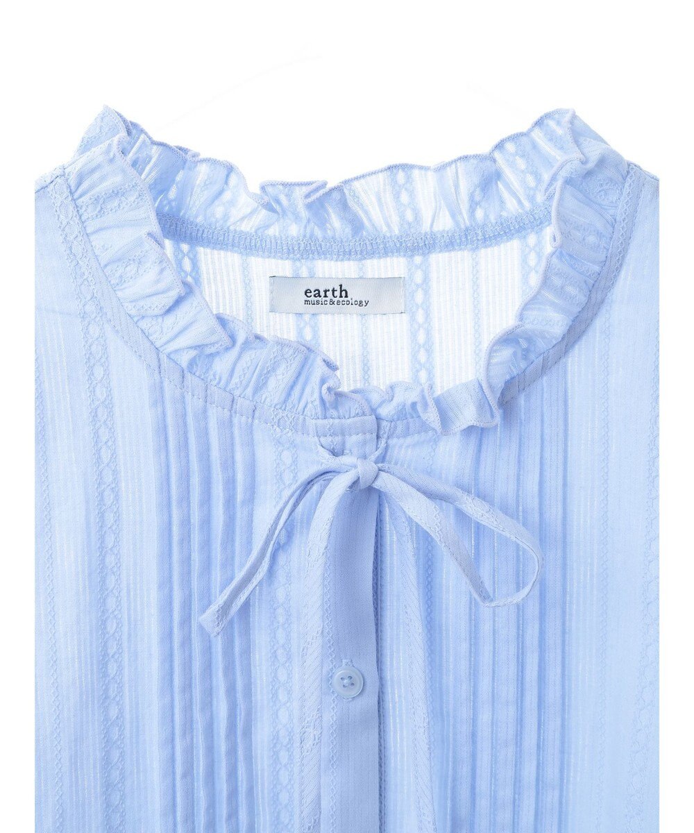 earth music&ecology ピンタックフリルブラウス 