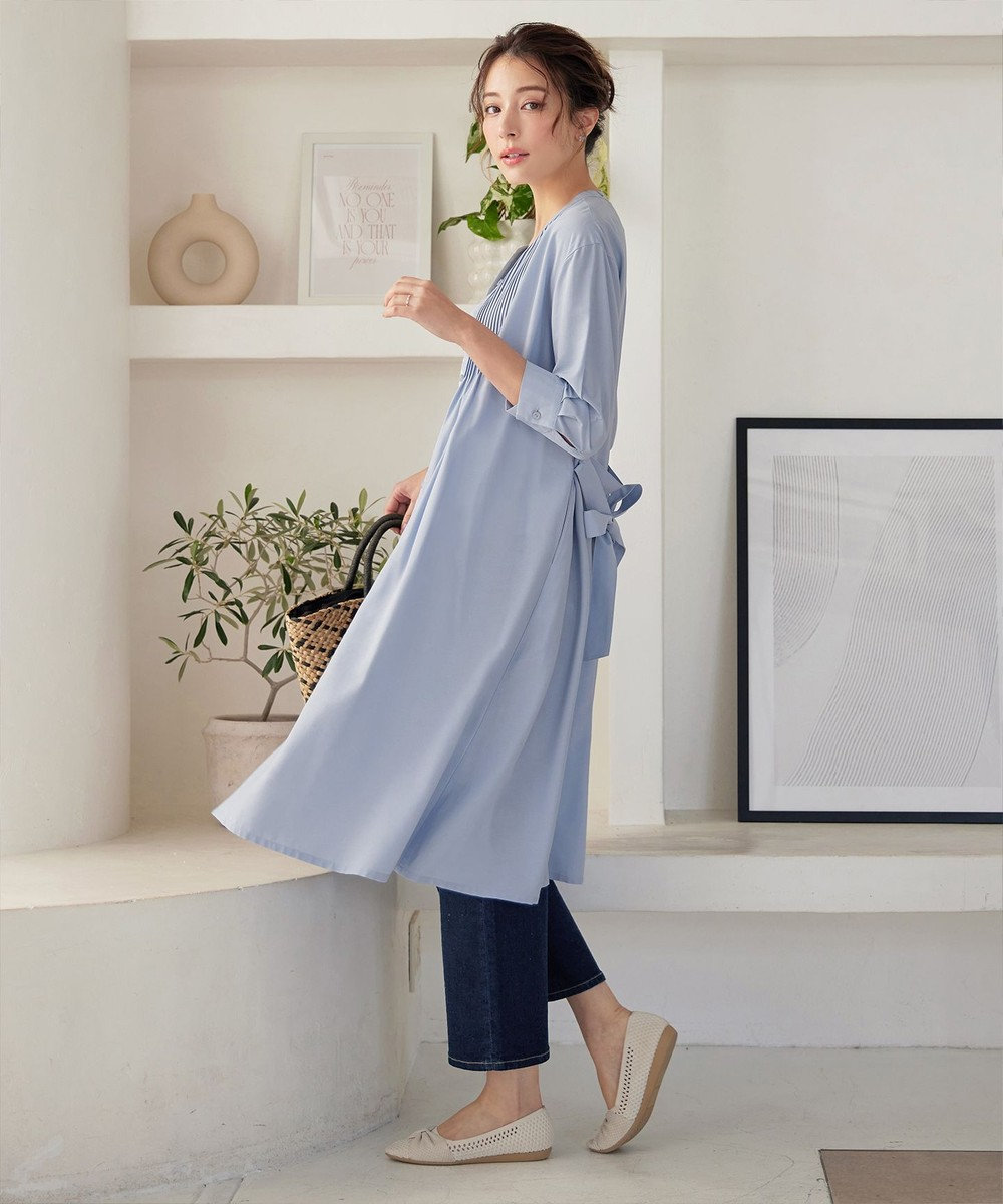 Tiaclasse L 【3way】ピンタックシャツワンピース 