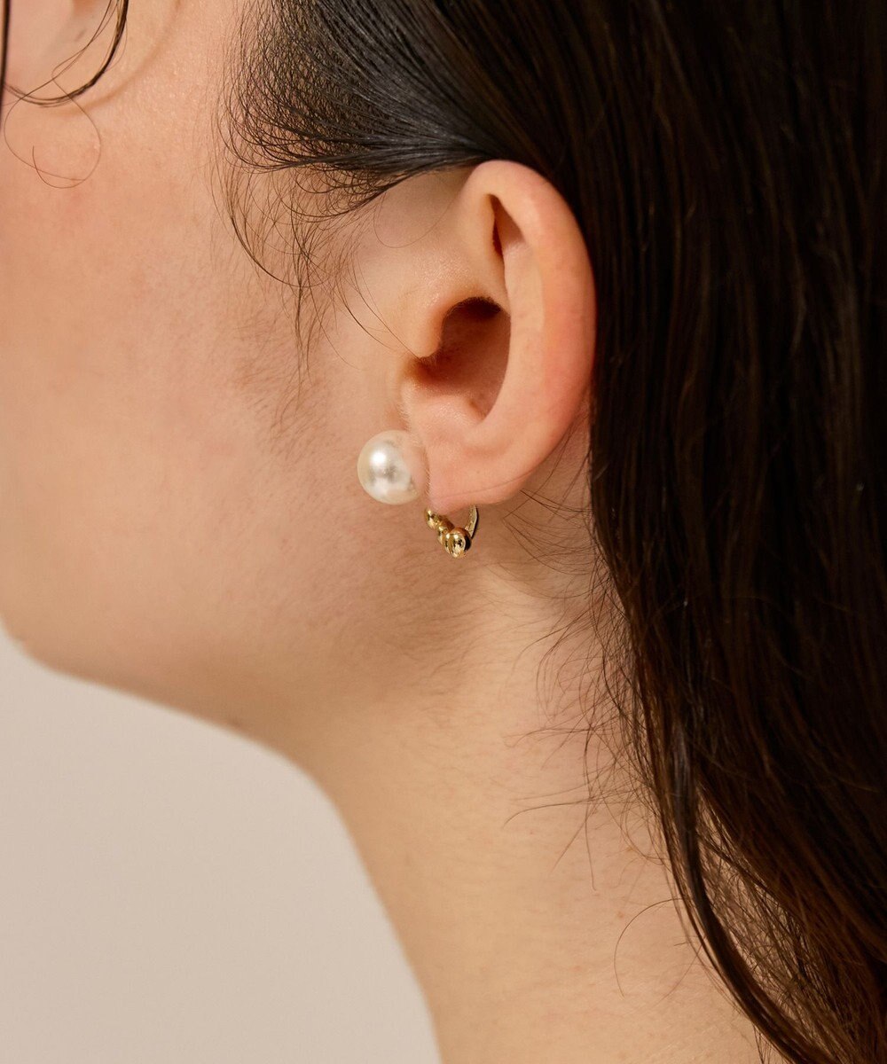 Phoebe 〈金属アレルギー対応〉2wayドロップラインパールバックキャッチピアス　ゴールド/ニッケルフリー 