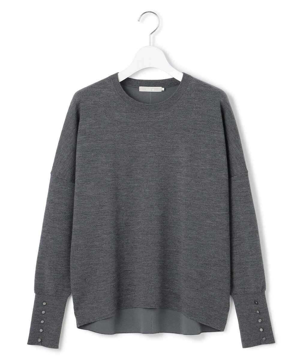 ICB 【洗える】 シルキーウールダブルフェイス ニットプルオーバー 