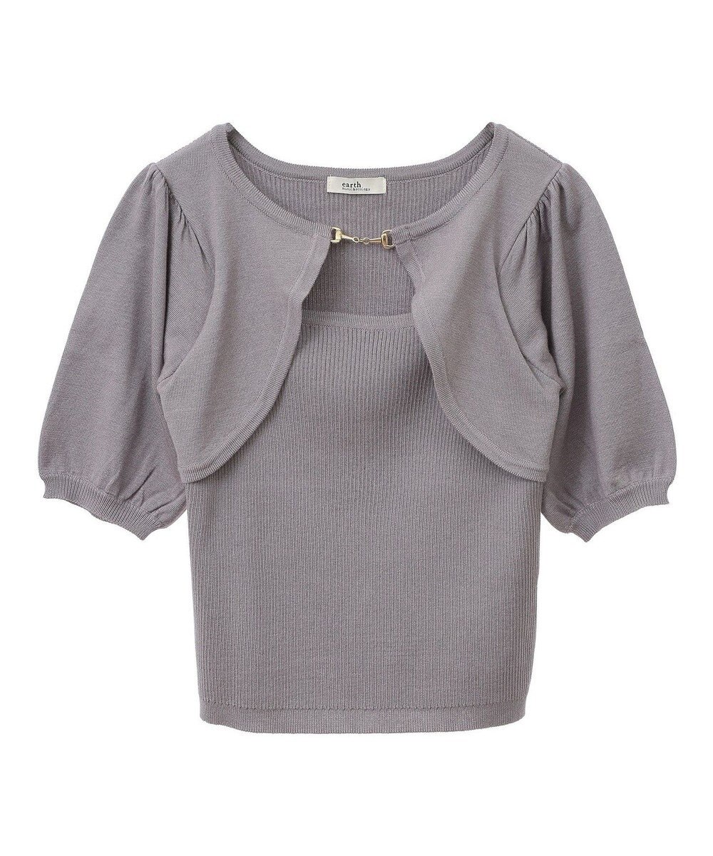 earth music&ecology ビット付きニットプルオーバー 