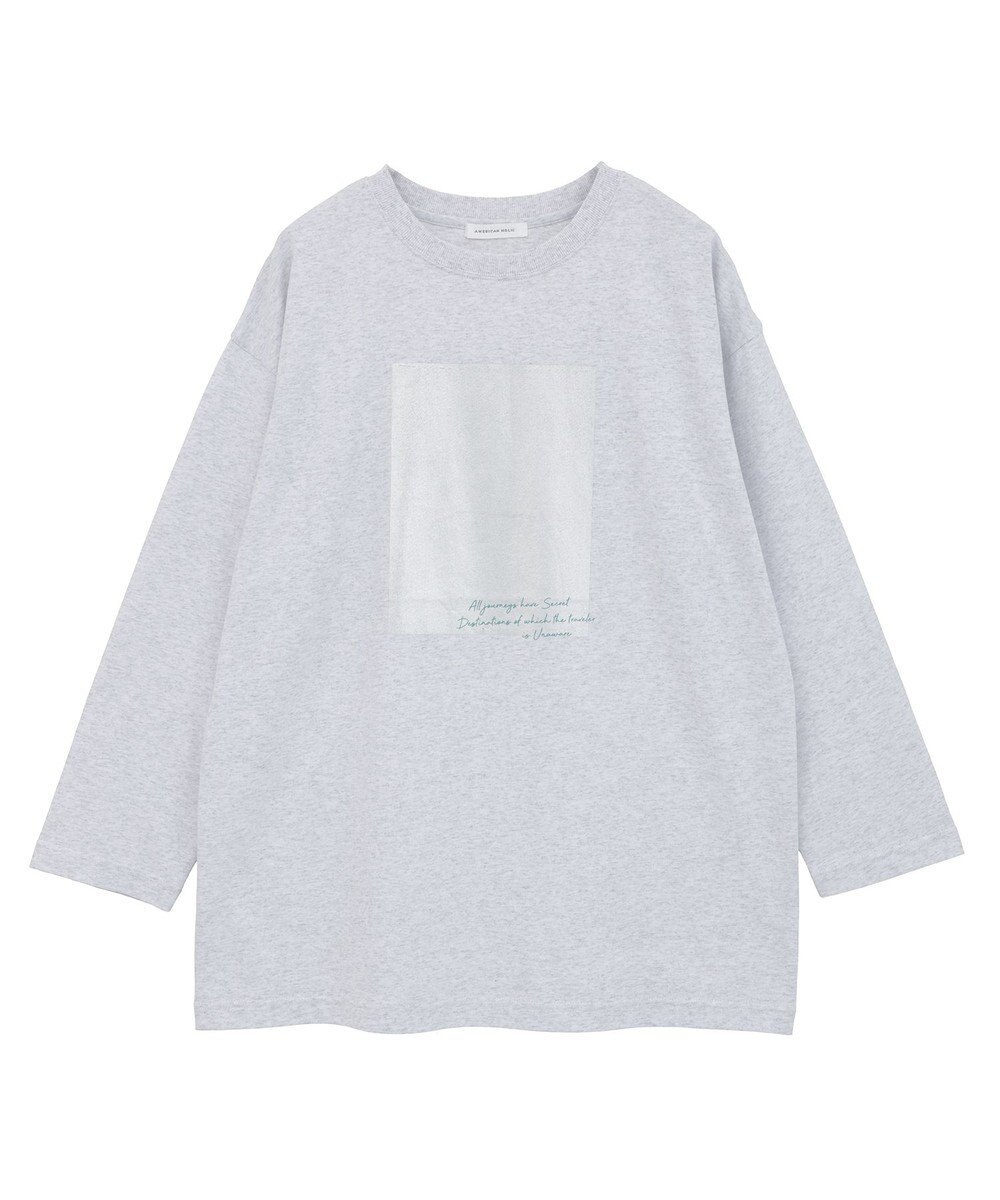 AMERICAN HOLIC ボックス箔プリントロングTシャツ 