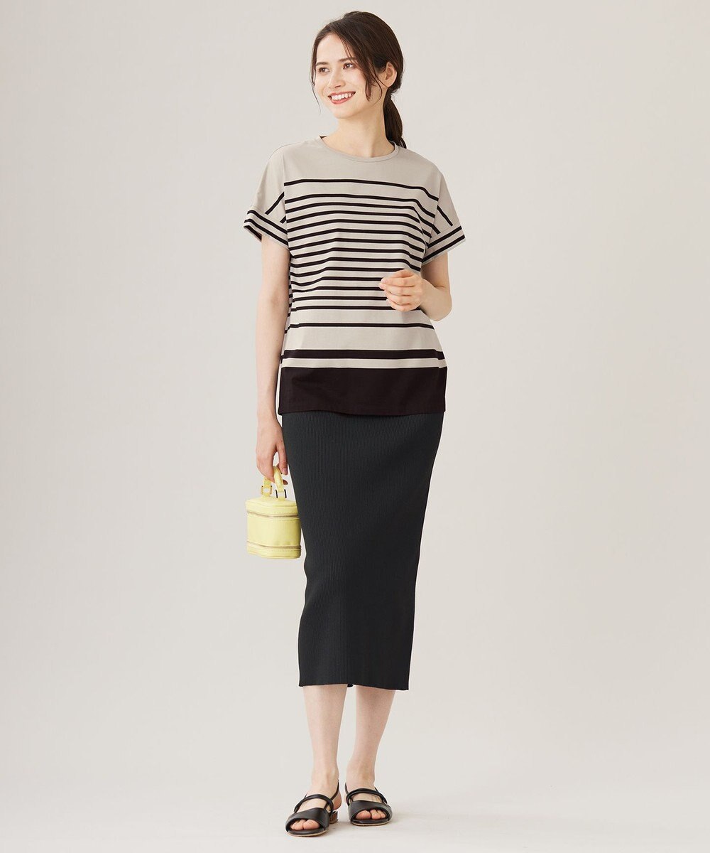 自由区 L 【洗える】ハイカウントボーダー カットソー 