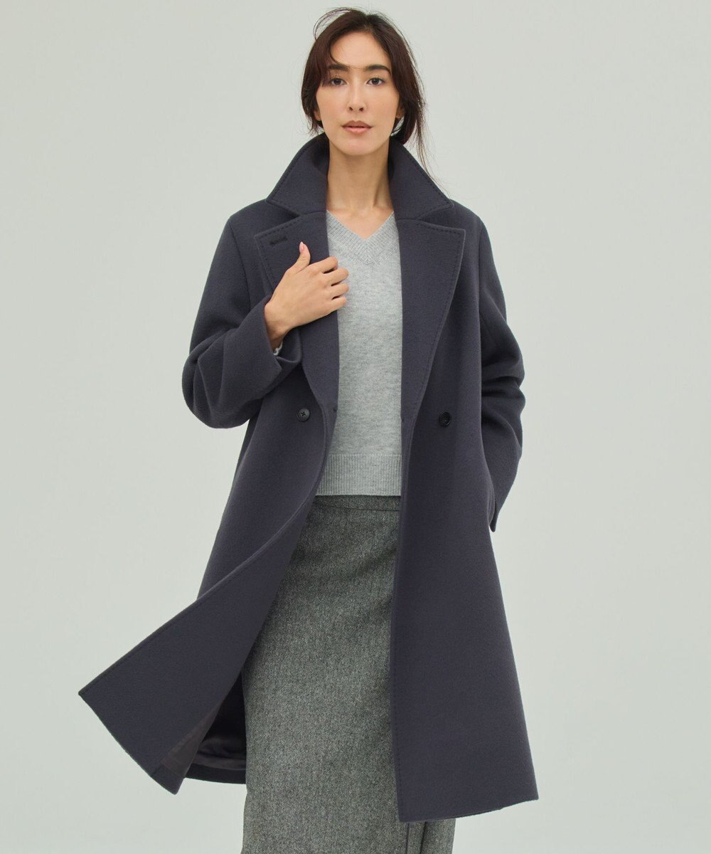 J.PRESS LADIES Pureラムウール ダブル ロングコート 