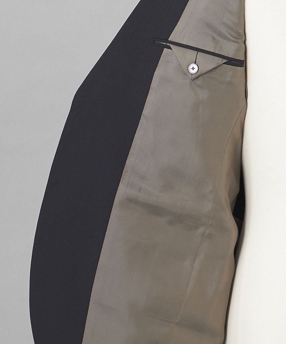 GOTAIRIKU オールシーズン対応【御幸毛織】WOOL×SOLOTEX ストレッチスーツ（ブラックストライプ） 