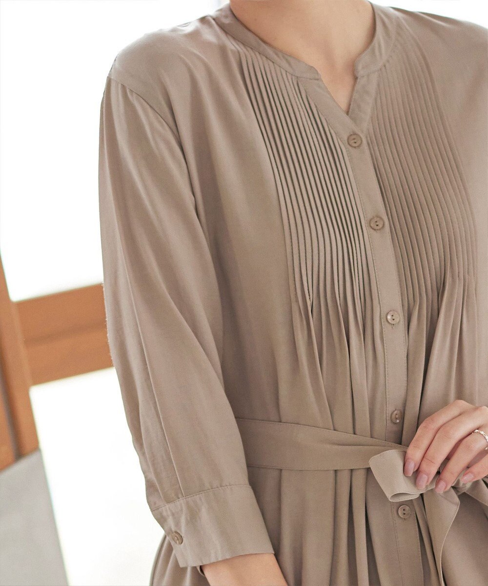 Tiaclasse L 【3way】ピンタックシャツワンピース 