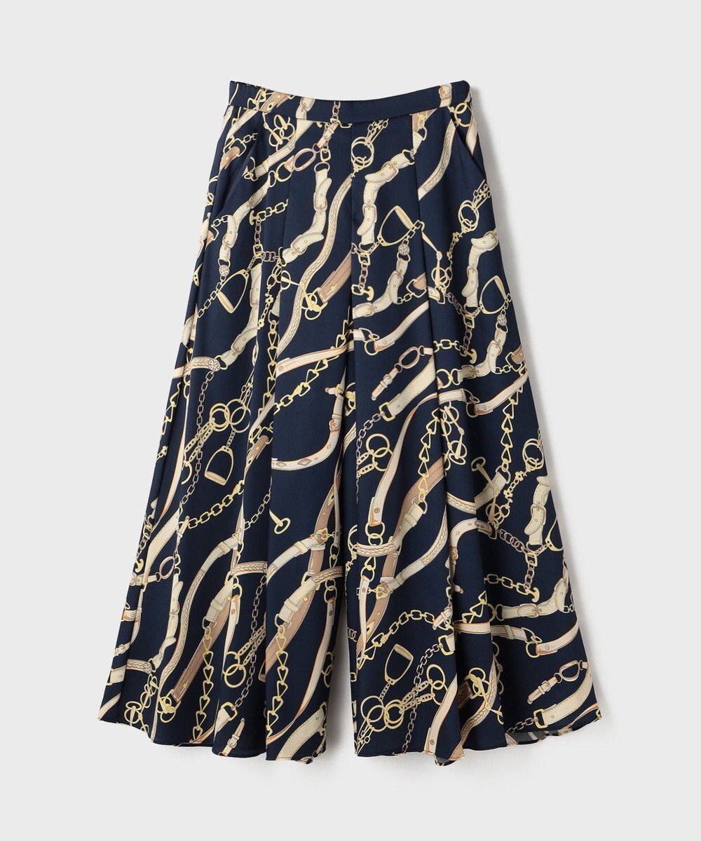 GRACE CONTINENTAL チェーンプリントタックキュロット 