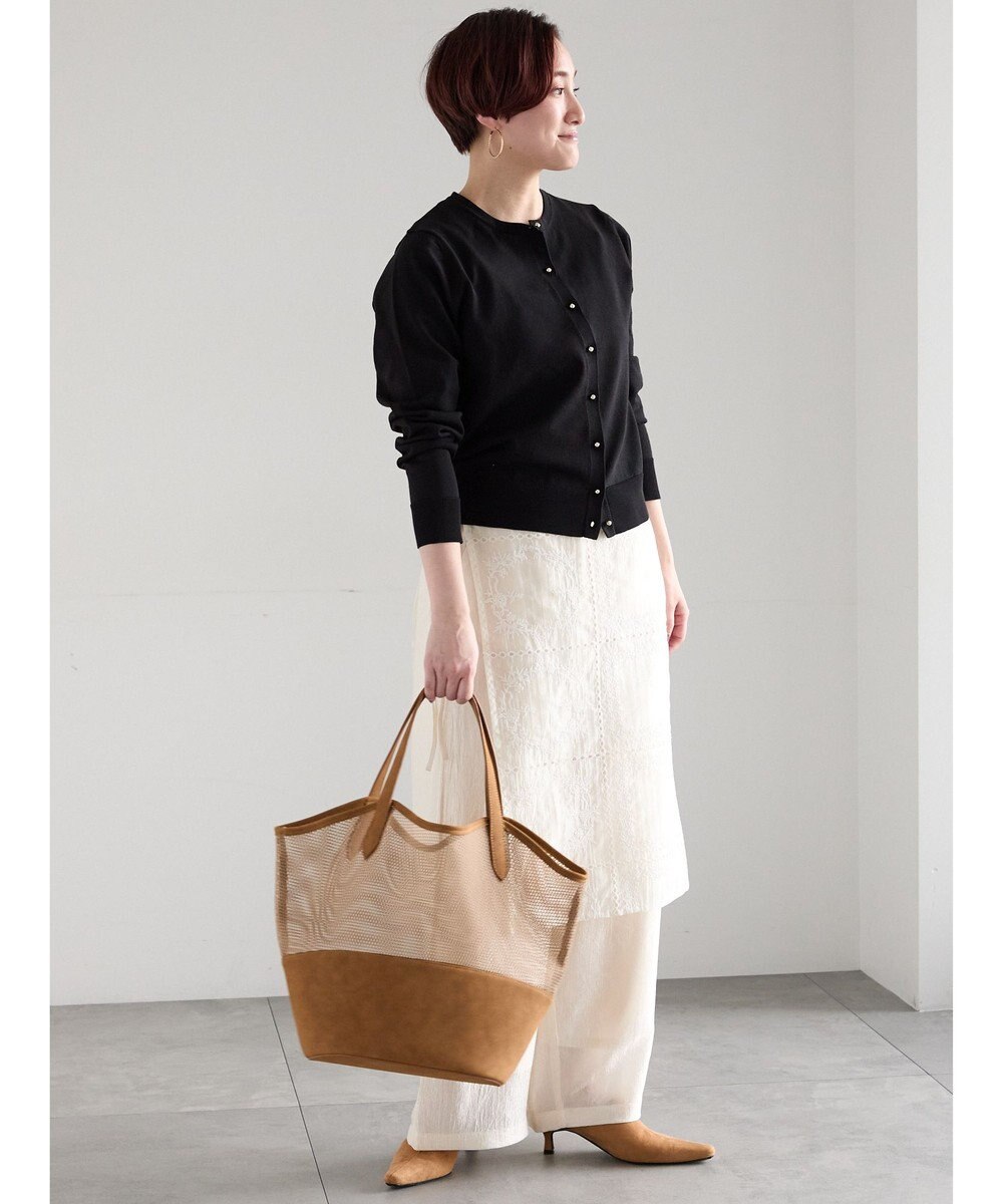 Te chichi 14G綿ポリクルーカーディガン 