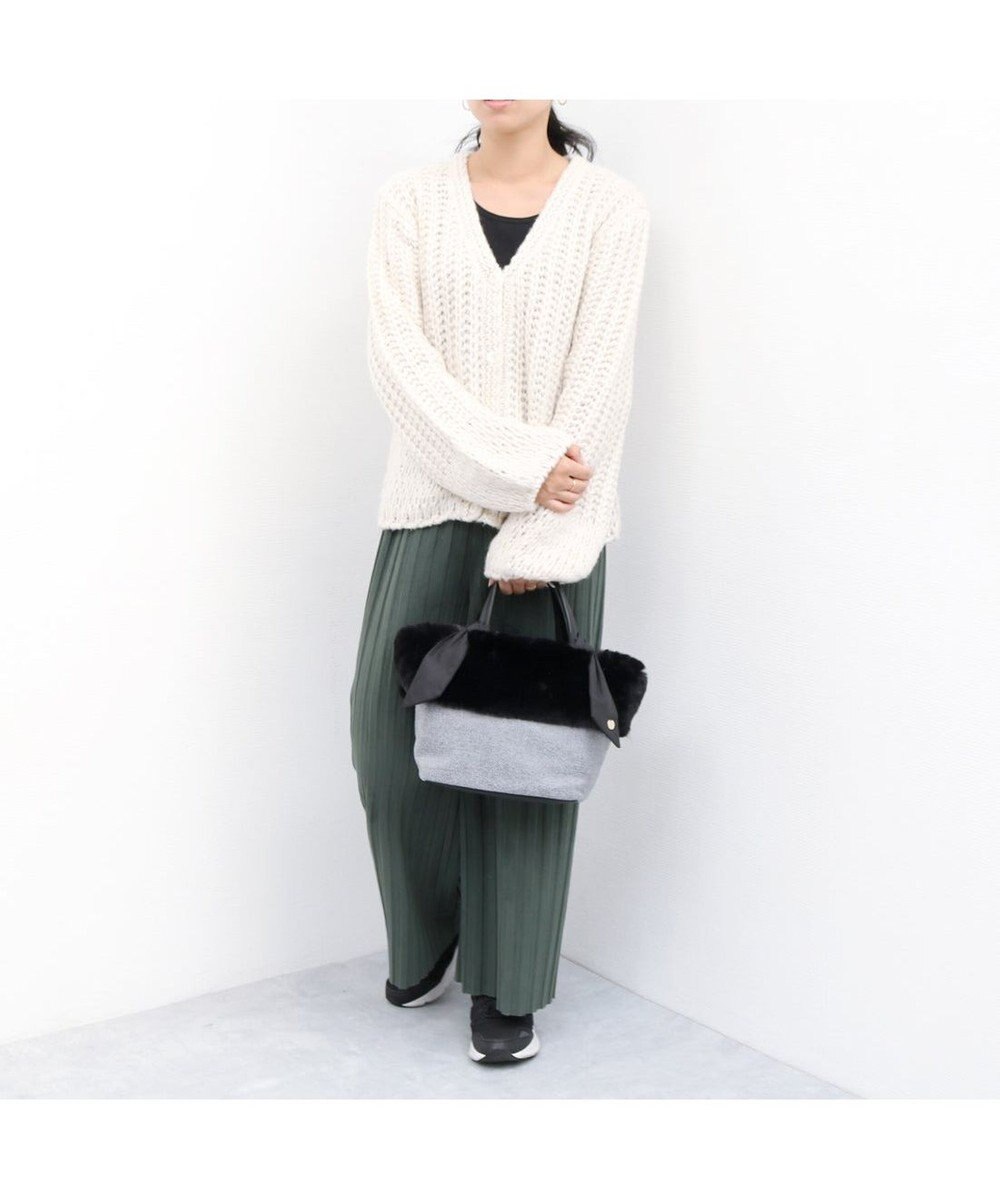 UNBILLION カシュカシュ cachecache / エコファーコンビリボントートバッグ 