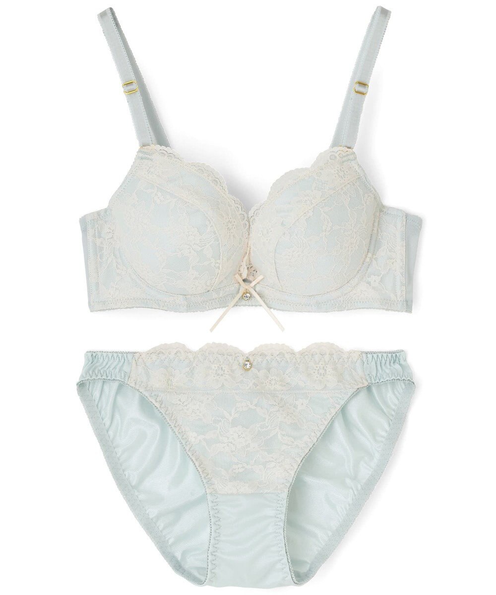 San-ai Resort（三愛水着楽園） 【northerly bra フィットシリーズ 脇胸すっきり】アミアゲレースアップ ブラジャー＆ショーツSet B～Fカップ 